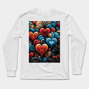 Hearts Aflame, Valentine's Day Long Sleeve T-Shirt